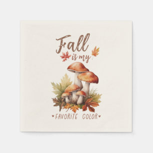 Serviette En Papier Automne Est Ma Couleur Préférée - Champignons & Fe