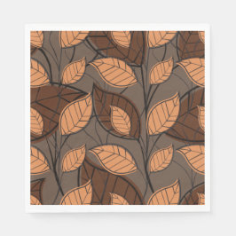 Serviette En Papier Automne Feuilles Brown