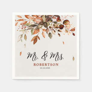 Serviette En Papier Automne Feuilles Russe Pays Boho Mariage