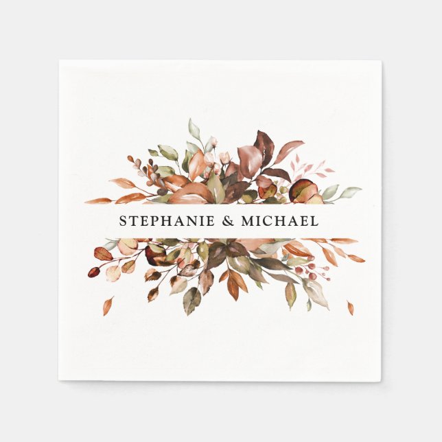 Serviette En Papier Automne Feuilles Russe Pays Boho Mariage (Devant)