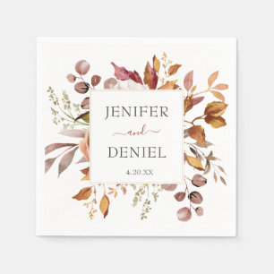 Serviette En Papier Automne Feuilles Russe Pays Boho Mariage