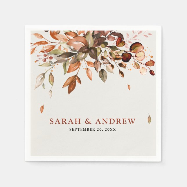Serviette En Papier Automne Feuilles Russe Pays Boho Mariage (Devant)