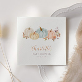 Serviette En Papier Automne Floral Petit Citrouille | BABY SHOWER