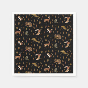 Serviette En Papier Automne Forêt Animaux Automne Feuilles