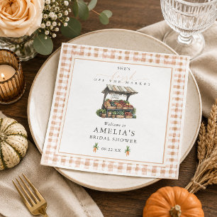 Serviette En Papier Automne Gingham Fraîchement Cueillie Salle de Mari