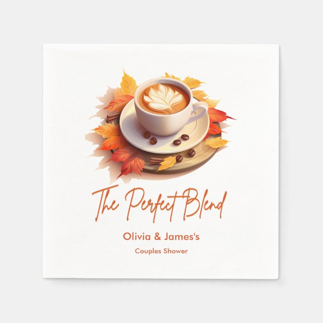 Serviette En Papier Automne Le Parfait Mélange Couples Douche (Devant)