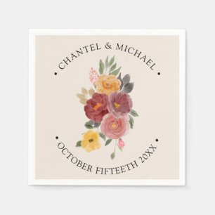 Serviette En Papier Automne Mariage Élégant