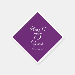 Serviette En Papier Automne Purple Cheers à 75 ans 75e anniversaire