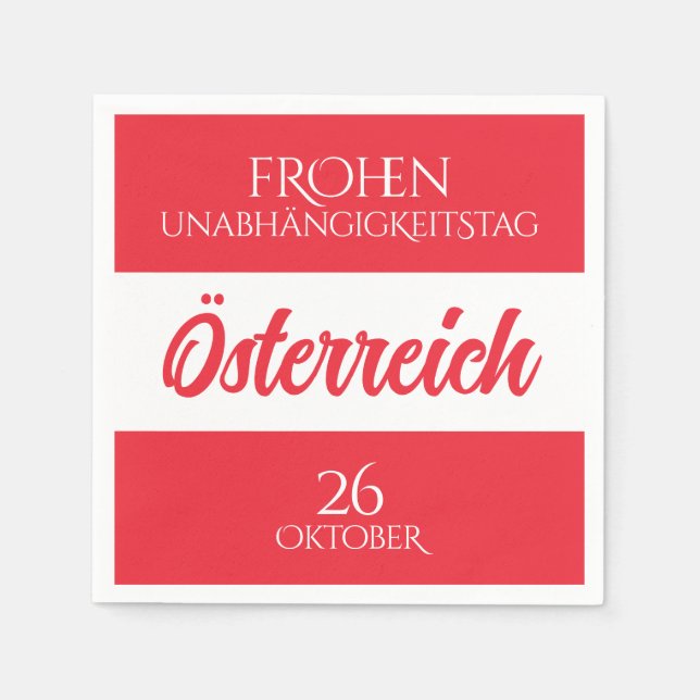 Serviette En Papier Autriche Fête de l'Indépendance drapeau national a (Devant)