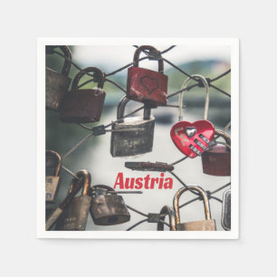 Serviette En Papier Autriche Love Locks Pont Salzbourg