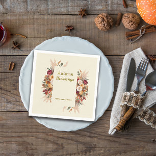 Serviette En Papier Autumn Cosy Floral Vibes Personnaliser