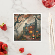 Autumnal Whimsigoth Witches Cottage Decoupage