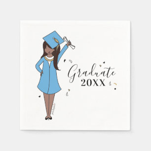 Serviette En Papier Avatar de fille personnalisable   Remise des diplô