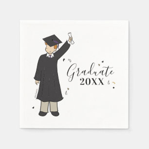 Serviette En Papier Avatar de garçon personnalisé   Serviettes de fin 