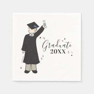 Serviette En Papier Avatar de garçon personnalisé   Serviettes de fin 
