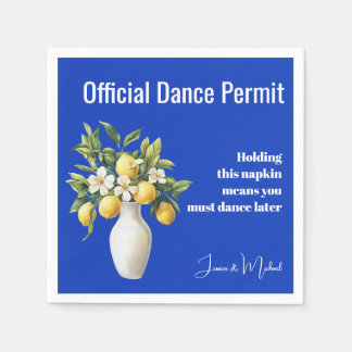 Serviette En Papier Avec le texte Carrelage Romantique Azul & Limone A