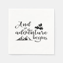 Aventure commence papier Napkin
