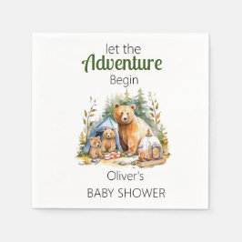 Serviette En Papier Aventure Commencer le Baby shower forestier