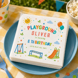 Serviette En Papier Aventure de terrain de jeu Fête d'anniversaire 6 a