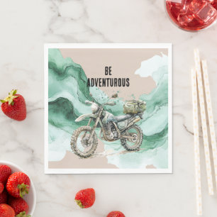 Serviette En Papier Aventure en moto Cream Green