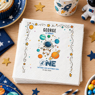 Serviette En Papier Aventure spatiale 1er anniversaire Fête de l'esp