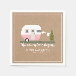 Serviette En Papier Aventure Vintage Trailer Camper Girl Baby shower