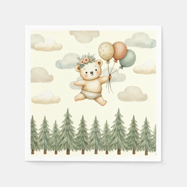 Serviette En Papier Aventures aux ours flottants (Devant)