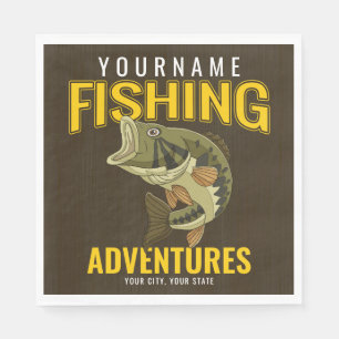 Serviette En Papier Aventures de pêche personnalisées Basse Pêcheur