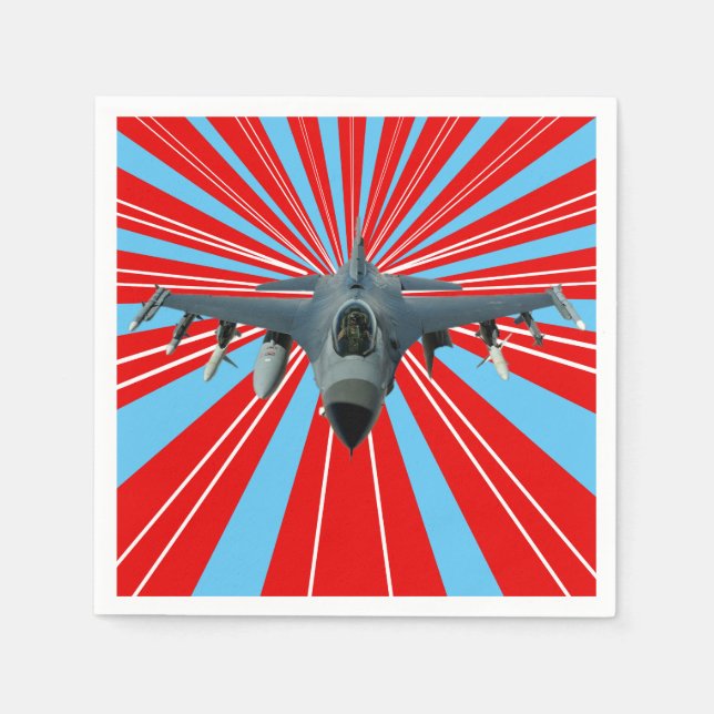 Serviette En Papier Avion de chasse (Devant)