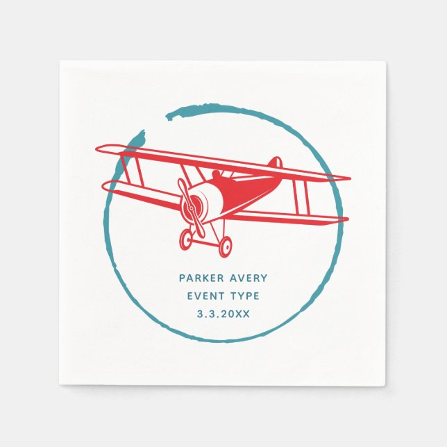 Serviette En Papier Avion personnalisé (Devant)