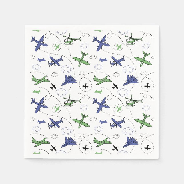 Serviette En Papier Avion Plan de fête d'anniversaire (Devant)