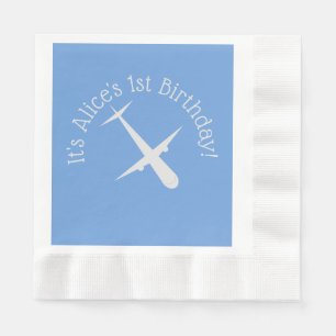 Serviette En Papier Avion sur Blue Personnalisé Coin