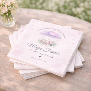 Serviette En Papier Avis de printemps Bébé Pluie d'avril apporte Fleur
