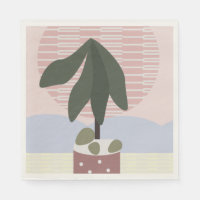 Avocado Arbre bleu vert rose géométrique muet