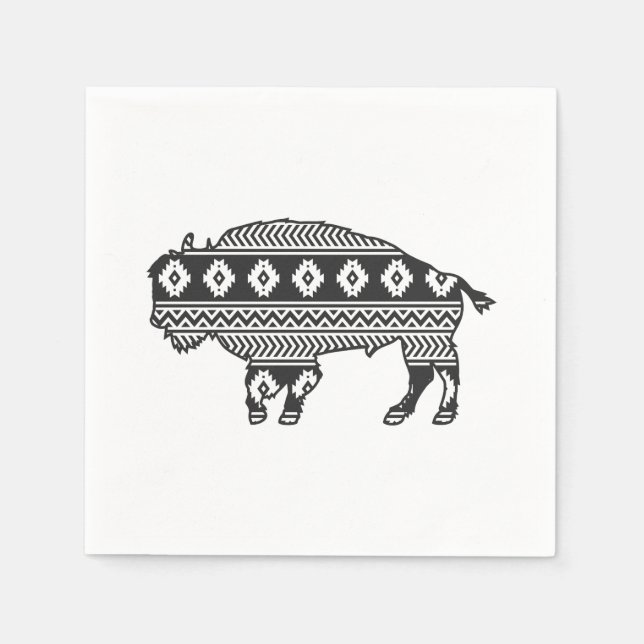 Serviette En Papier Aztec Bison Buffalo (Devant)