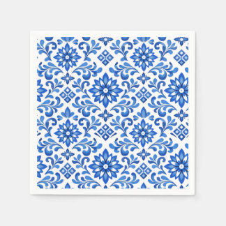 Serviette En Papier Azul & Limone Romance Azul Carreau Merci Mariage
