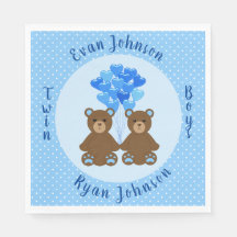 Baby Bear Boy Twins Papier serviettes