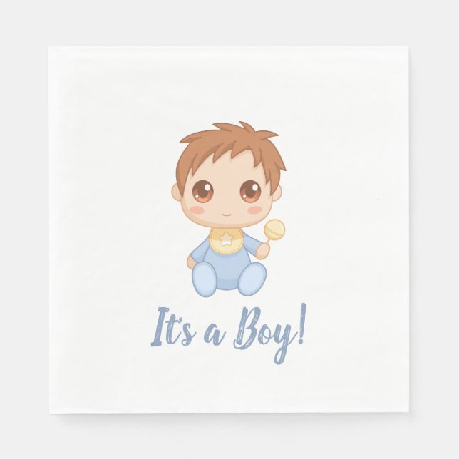 Serviette En Papier Baby Boy Blue Jumpsuit (Devant)