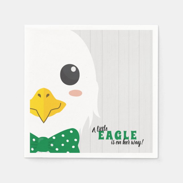 Serviette En Papier Baby Boy Eagle Baby shower vert serviettes (Devant)