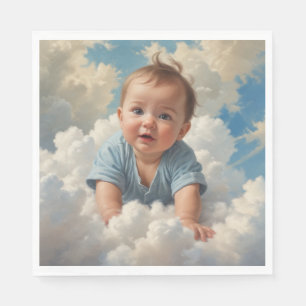 Serviette En Papier Baby Boy on Cloud