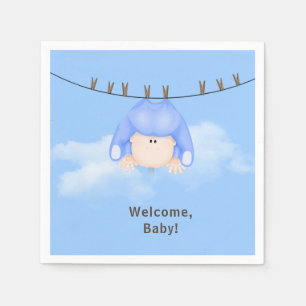 Serviette En Papier Baby Boy sur Clothesline