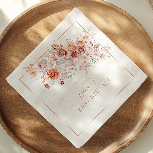 Serviette En Papier Baby Brunch Floral Bohème (Créateur téléchargé)