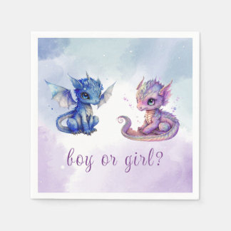 Serviette En Papier Baby Dragons Fête de révélation de genre