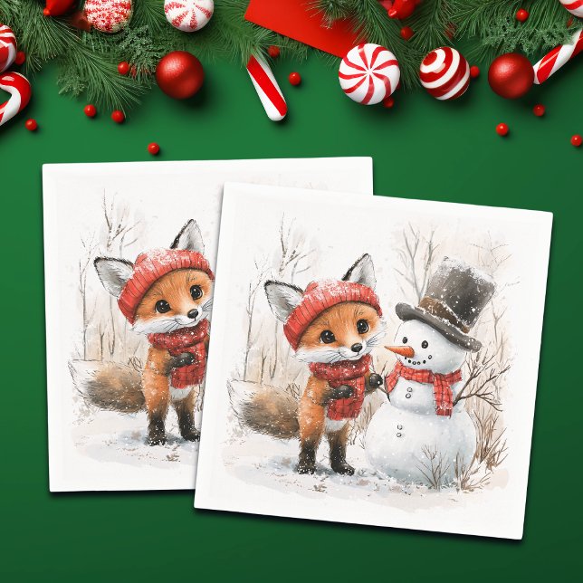 Serviette En Papier Baby Fox et Snowman (Créateur téléchargé)