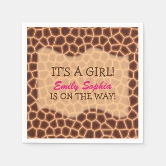 Serviette En Papier Baby Girl - Giraffe Baby shower à thème