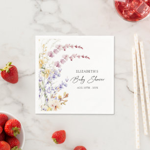 Serviette En Papier Baby in Bloom Baby shower Fleur sauvage