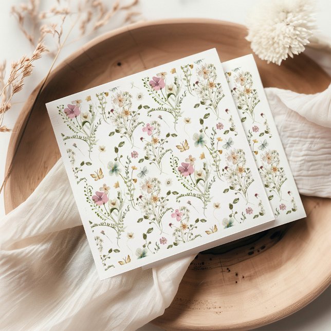 Serviette En Papier Baby in Bloom Fleur sauvage Baby shower fille (Créateur téléchargé)