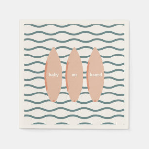 Serviette En Papier "Baby On Board" Surf Baby shower Océan Thème