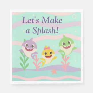 Serviette En Papier Baby Shark Party Napkins