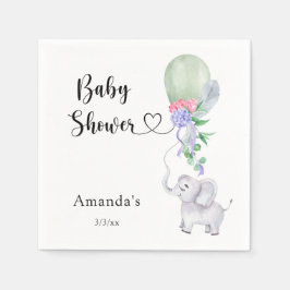 Serviette En Papier Baby shower à ballets et éléphants